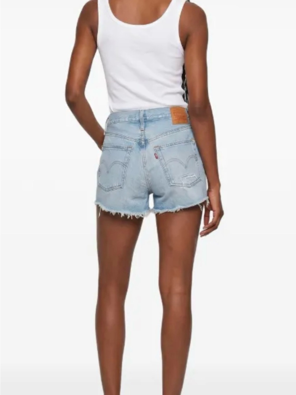 Levi's 501 Original Distressed Denim Shorts - Picture 3 of 6